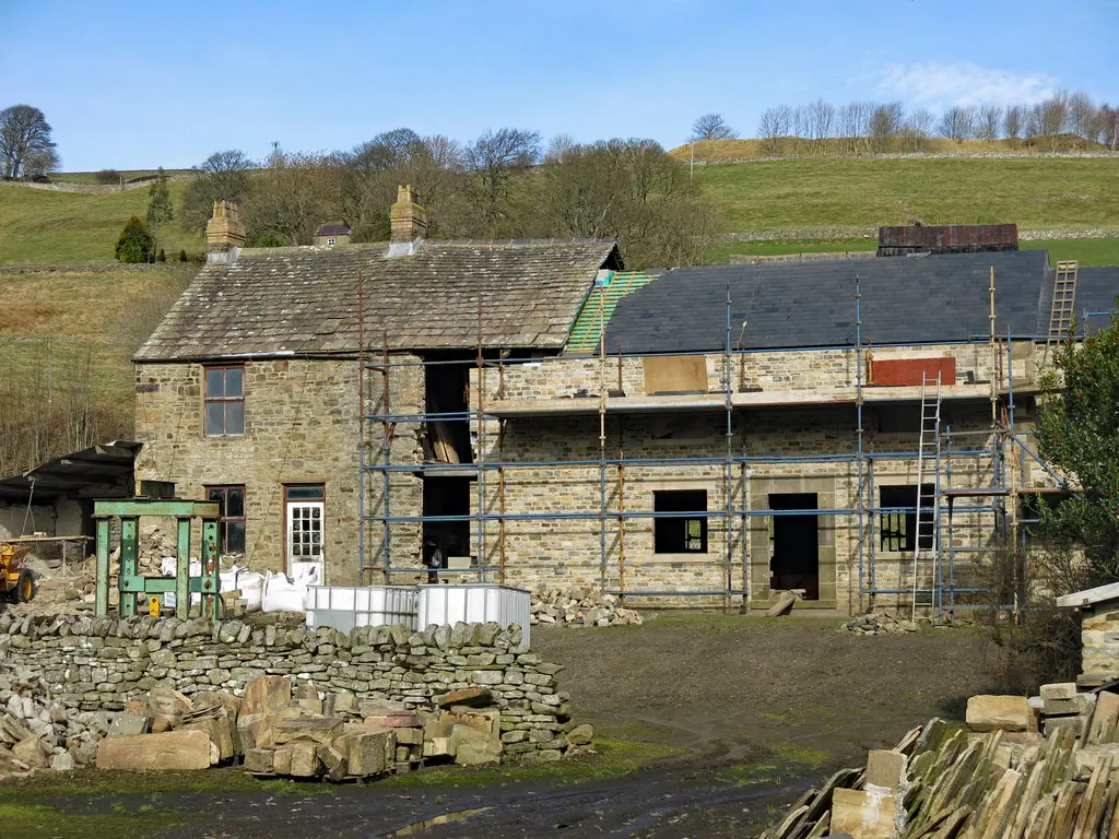 Image showing a derelict house being renovated